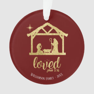 Krippen Jesu Liebe Christliche Familie Ornament
