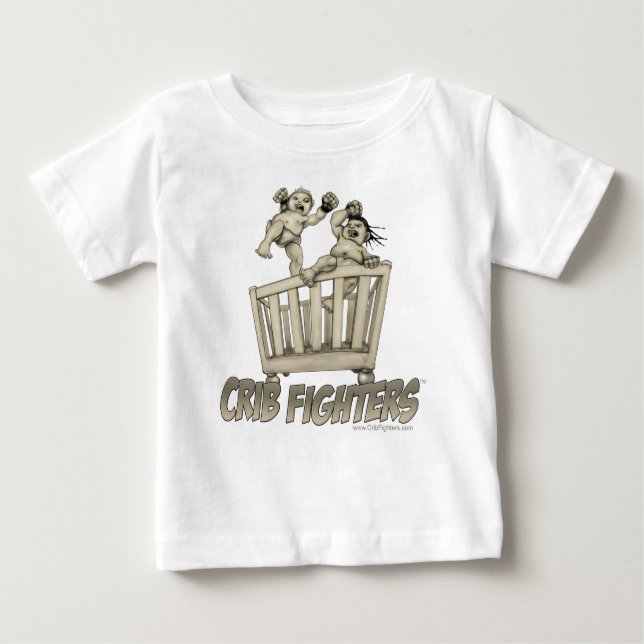 Krippen-Kämpfer-Krippen-Lärm Baby T-shirt (Vorderseite)