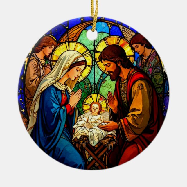 Krippenbaum Keramik Ornament (Vorne)