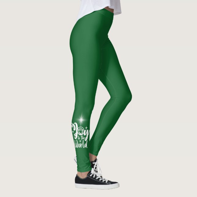 Krippenfreude für die Welt Grün & Weiß Leggings (Rechts)