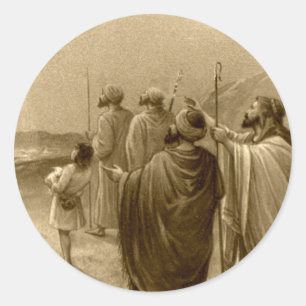 Krippengeschenke für Weihnachten Runder Aufkleber