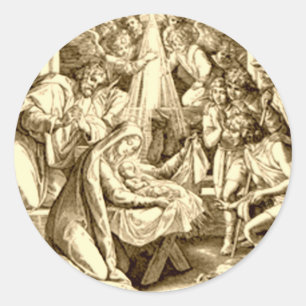 Krippengeschenke für Weihnachten Runder Aufkleber