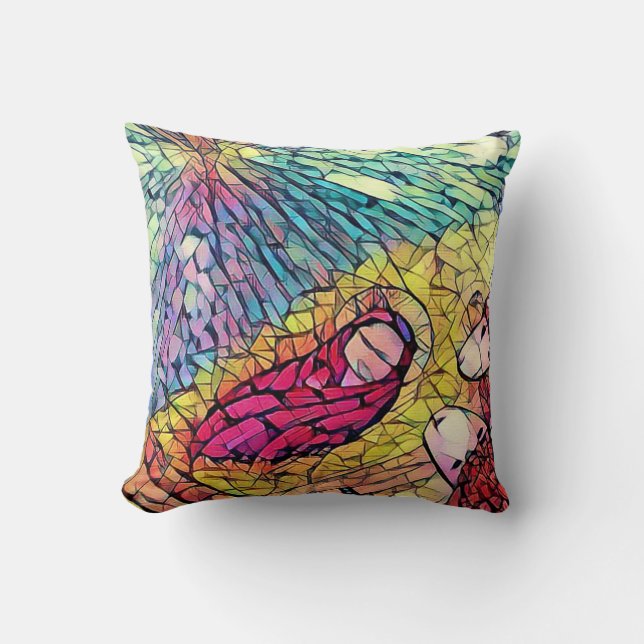 Krippengeschichten Manger Baby Jesus verklebt Glas Kissen (Vorderseite)