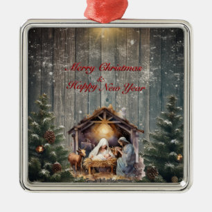 Krippenheiligkeit: Friedliche Weihnachtswünsche Ornament Aus Metall