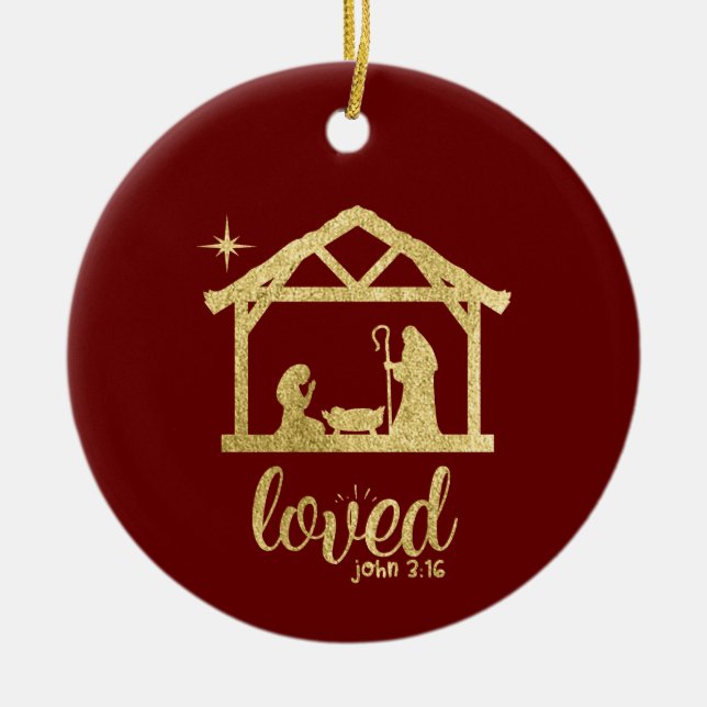 Krippenheimer Jesus Liebe Christlich Weihnachten Keramik Ornament (Vorne)