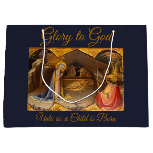 Krippenlandschaft in Gold-Ruhm für Gott Große Geschenktüte