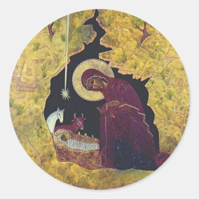 Krippensticker Runder Aufkleber (Vorderseite)