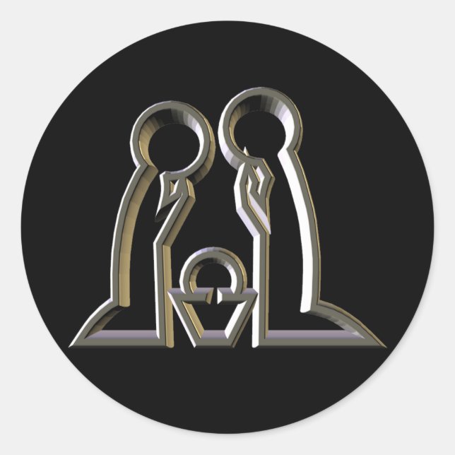 Krippensticker Runder Aufkleber (Vorderseite)