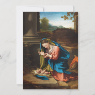 Krippenszene Maria und Jesuskind religiös Feiertagskarte