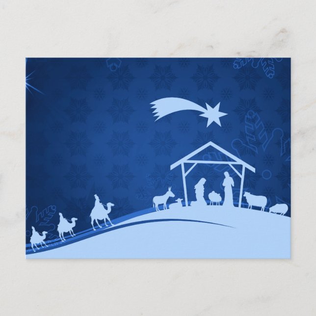 Krippenszene-Weihnachtskarten Postkarte (Vorderseite)