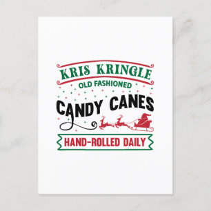 Kris Kringle Candy canes Feiertagspostkarte