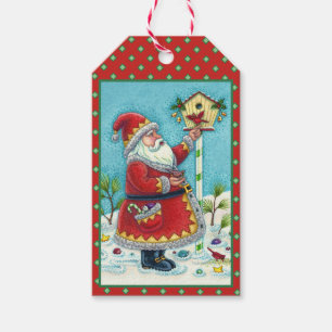 KRIS KRINGLE FÜTTERT ROTKEHLCHEN, WEIHNACHTSVOGELH GESCHENKANHÄNGER