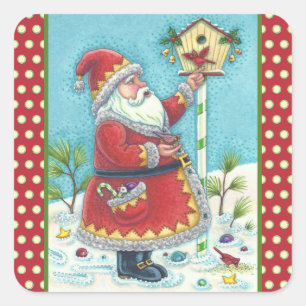 KRIS KRINGLE & KARDINALS CHRISTMAS SANTA STICKERS