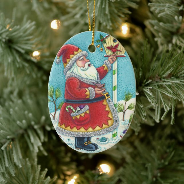 KRIS KRINGLE RED VRDS, CHRISTMAS SANTA Datum 2019 Keramik Ornament (Baum)