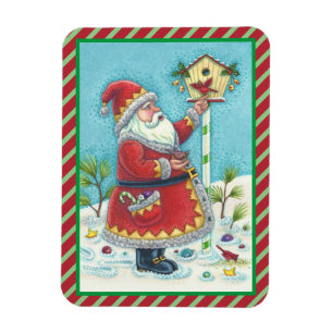 KRIS KRINGLE & ROTKEHLCHEN WEIHNACHTSKARDINAL-MAGN MAGNET