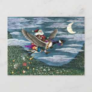 KRIS KRINGLE UND SPIELZEUGE AUF KANADISCHER GANS W POSTKARTE