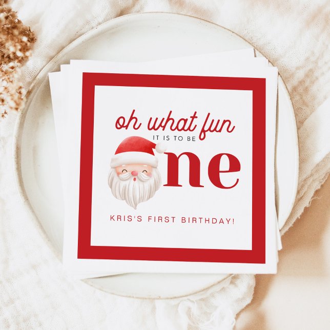 KRIS Oh What Fun To Be One 1st Birthday Invitation Serviette (Von Creator hochgeladen)