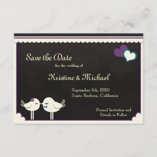 Kris Violet Aquamarin Love Birds Save the Date