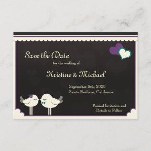 Kris violette aquamarine Liebe-Vögel Save the Date