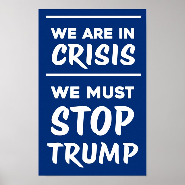 Krise Anti-Trump | Blau | Protest Poster (Vorne)