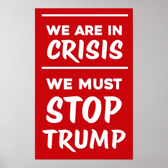 Krise Anti-Trump | Rot | Protest Poster (Vorne)