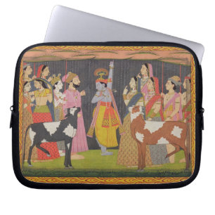 Krishna anhebender Berg Govardhana, vom 'Bhagav Laptopschutzhülle