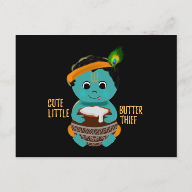 Krishna cards Baby Krishna Art Postkarten Spritual (Vorderseite)