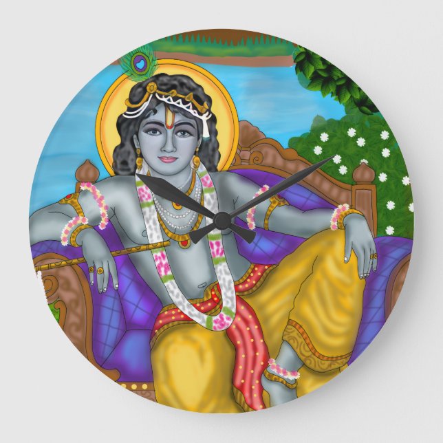 Krishna Clock Große Wanduhr (Vorderseite)