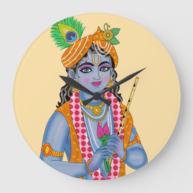 Krishna Clock Große Wanduhr (Vorderseite)