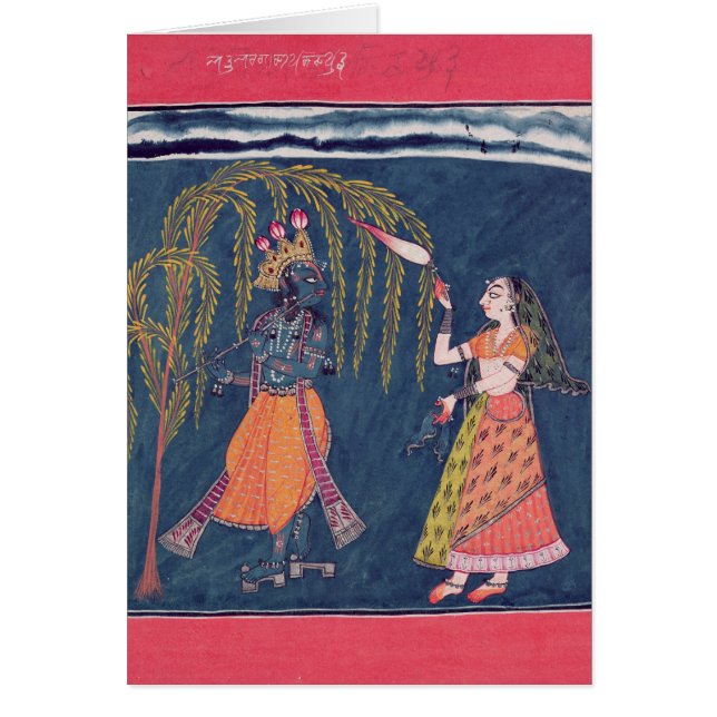 Krishna, das eine Flöte, vom 'Vahula spielt (Vorne)