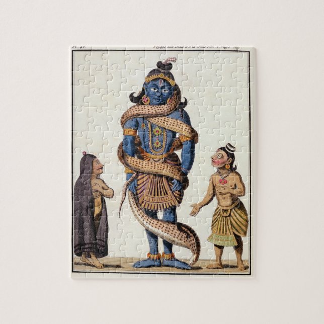 Krishna drückte durch die Kaliya Schlange, von Puzzle (Vertikal)