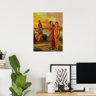 Krishna erklärt seine Liebe für Radha von Raja Rav Poster