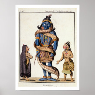 Krishna gequetscht von Kaliya Serpent, aus 'Voya Poster