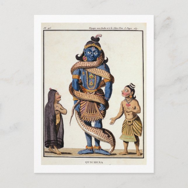Krishna gequetscht von Kaliya Serpent, aus 'Voya Postkarte (Vorderseite)