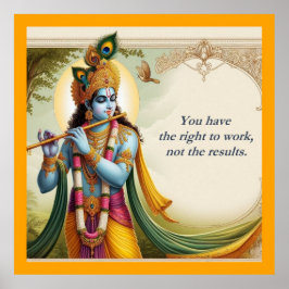Krishna Gita Zitat Kunst: Spirituelle Motivation Poster