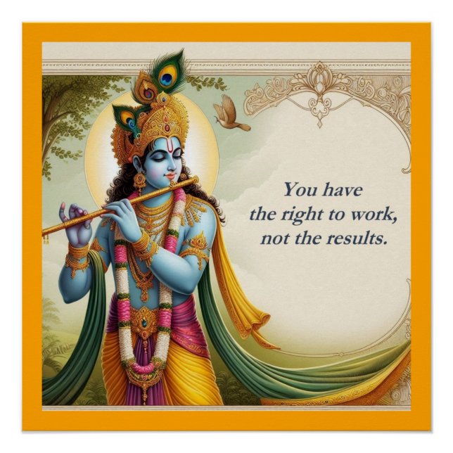 Krishna Gita Zitat Kunst: Spirituelle Motivation Poster (Vorderseite)