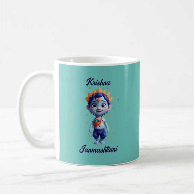 Krishna Janmashtami blaue Tasse (Links)