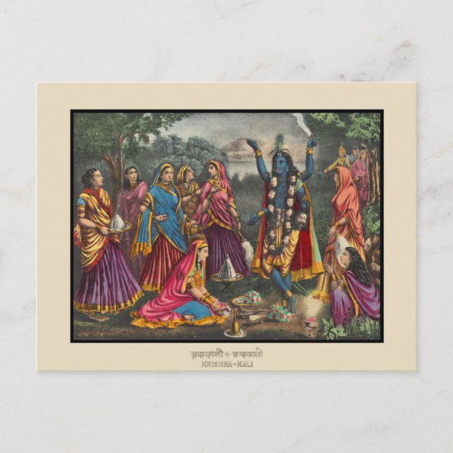 Krishna-Kali Postkarte (Vorderseite)