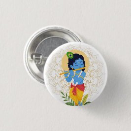 Krishna-Knopf mit Flöte Button