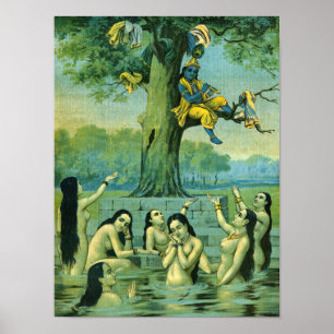 Krishna Leela von Raja Ravi Varma Poster