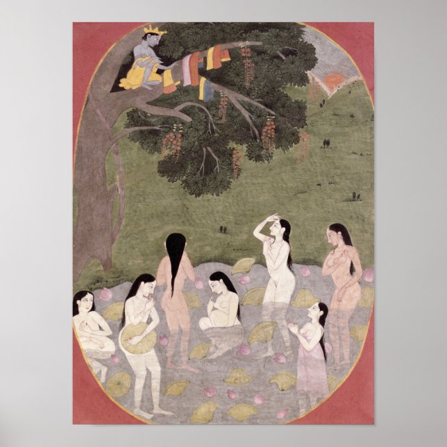 Krishna mit den Kühe-Girls-Kleidern, Poster (Vorne)