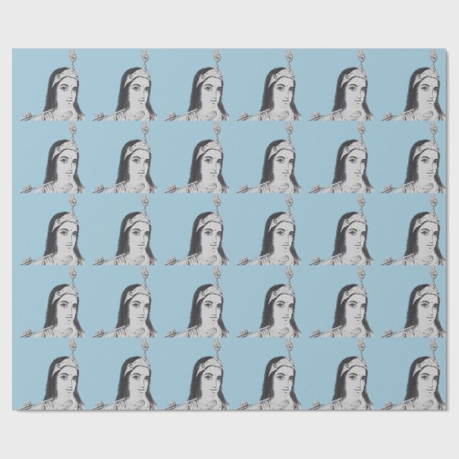 Krishna mit Flöte Geschenkpapier (Flach)