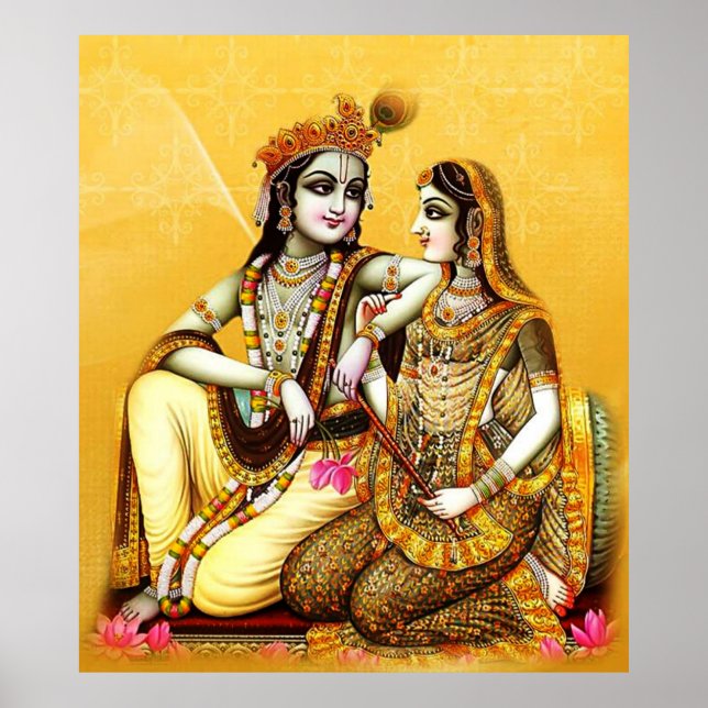 Krishna mit Radha Poster (Vorne)