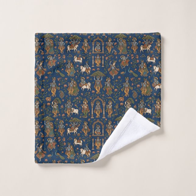 Krishna-Muster Badhandtuch Set (Waschlappen)