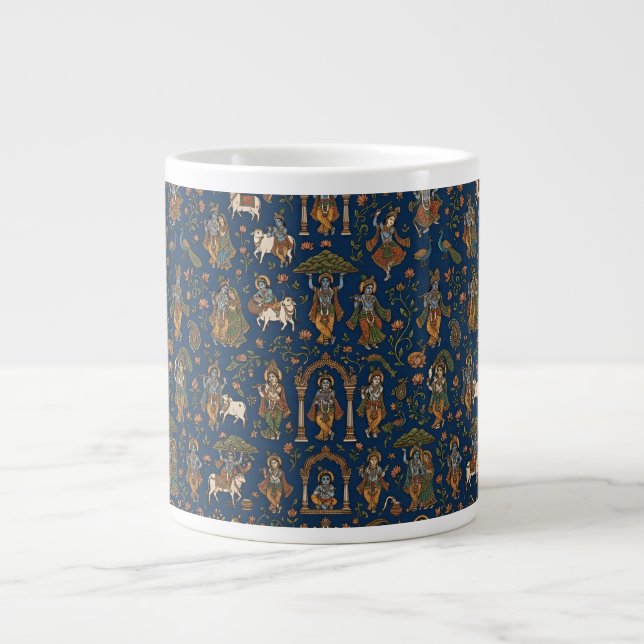 Krishna-Muster Jumbo-Tasse (Vorderseite)