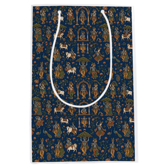 Krishna-Muster Mittlere Geschenktüte (Vorderseite)