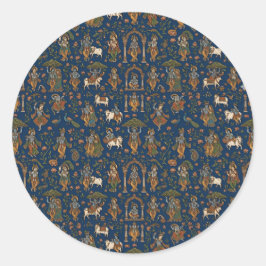Krishna-Muster Runder Aufkleber