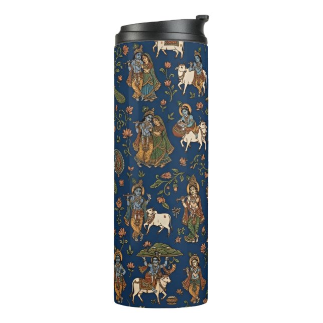 Krishna-Muster Thermosbecher (Nach links gedreht)