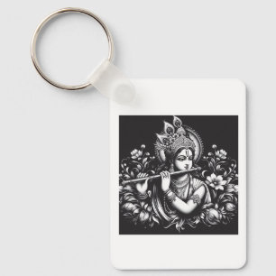Krishna Schwarz und Weiß Schlüsselanhänger