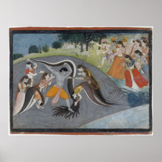 Krishna Subduing Kaliya, der Schlangendemon Poster